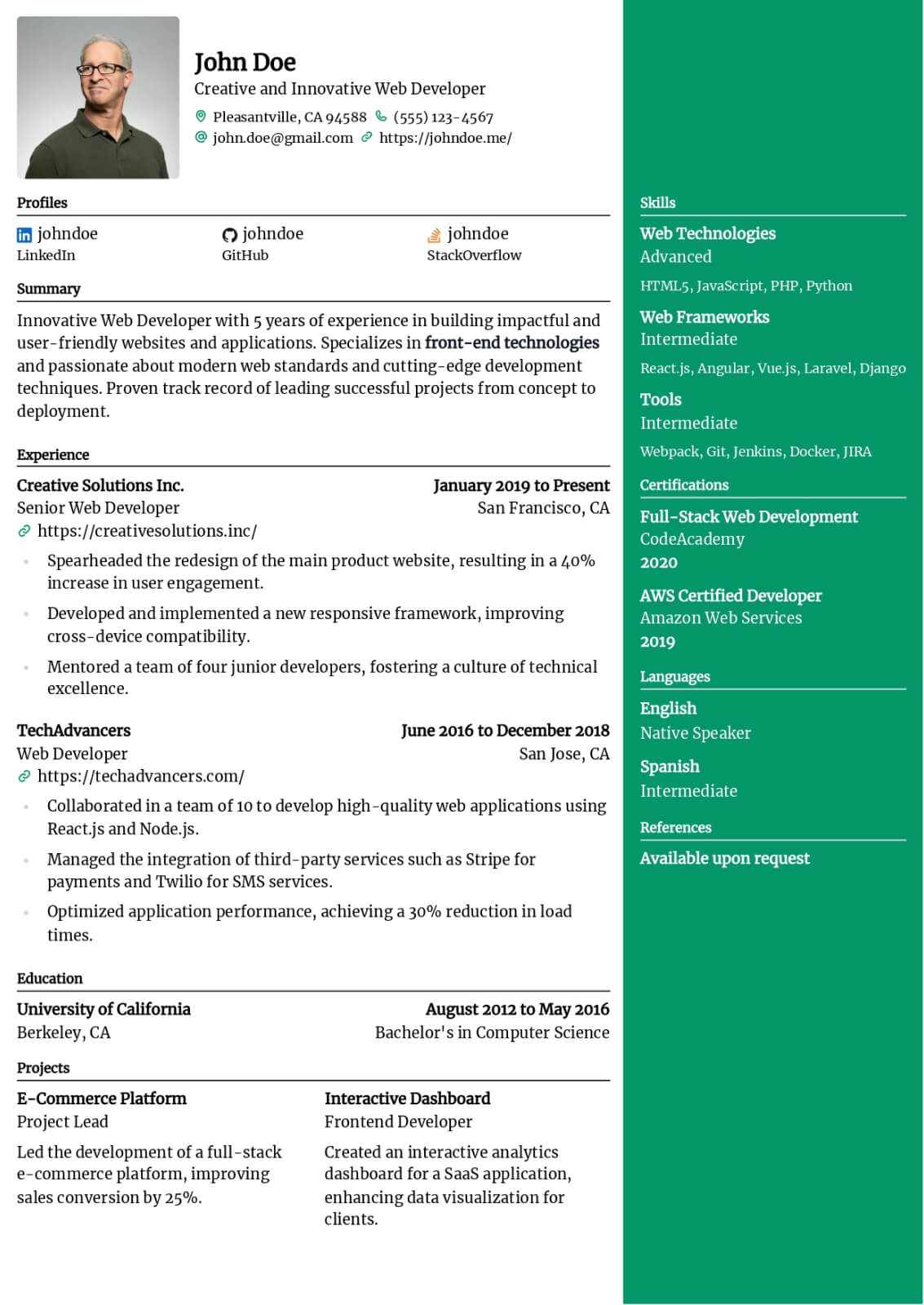 Chikorita CV şablonu